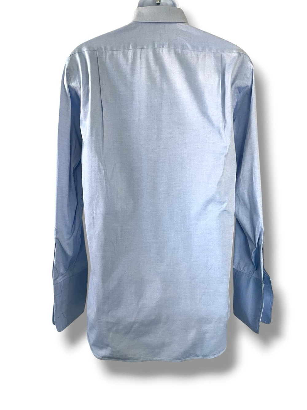 Paul Fredrick Light Blue Pinpoint Cotton Dress Shirt 16-33 Trim Fit French Cuff - Picture 2 of 6